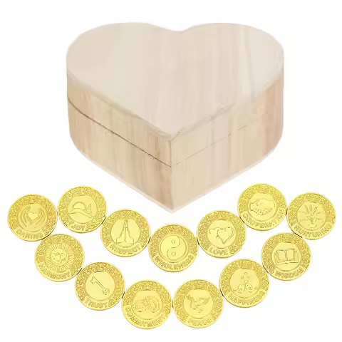 13 Words Wedding Unity Coins Las Arras Para Boda Catolica, Wedding Unity Coins Set with Heart Box, f
