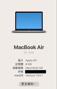 MacBook air M1 512GB Space Grey 8gb ram 有保養