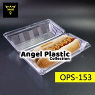 OPS-153 - BENXON Plastic Tray with Lock [ 100pcs± ] Bakery Disposable Clear Food Box - Hot Dog Box -