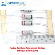 Resistor Fusible Fail Safe Wirewound Resistor  5% 2W 0.56 Ohm, 1 ohm, 2.2 Ohm, 3.3 Ohm, 4.7 Ohm,  5.