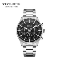 Solvil et Titus Saber Chronograph Quartz Watch in Black Dial and Stainless Steel Bracelet Men Watch W06-03286-004