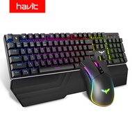 HAVIT Mechanical Keyboard 104 Keys Blue Switch Gaming Keyboard RGB /LED Light Wired USB For US / Rus