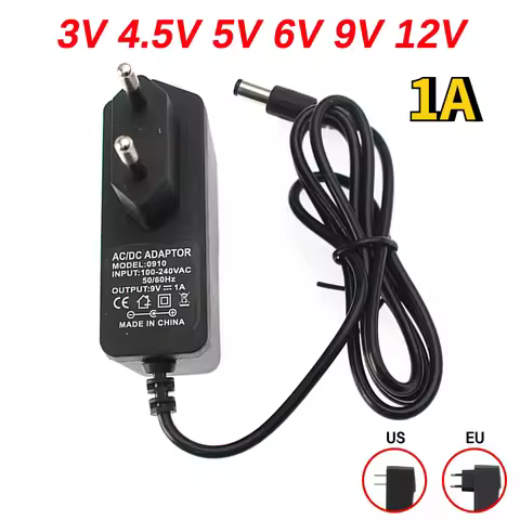 AC To DC 100-240V Power Adapter 3V 4.5V 5V 6V 9V 12V Power Supply Switching Charger 1A Converter wit