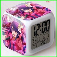 B4 Oshi no Ko Clock Anime LED Digital Luminous Alarm Clocks 7 Color Changing Ai Hoshino Ruby Home De