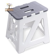 Folding Stool, 12.9" Tall Up to 300 Lb Foldable Step Stool in Sturdy Plastic-Compact Portable Design