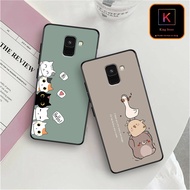 Samsung A8 2018 - A8 Plus - A8 Star Case - Lovely Cat&amp;Bear Printed Samsung Case - Super Durable TPU Material, Protect The Device