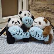 [Chengdu Huahua Qizai Fish Holding Panda Pendant] Panda Merchandise Cultural Creative Gift Souvenir 