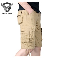 Eaglade Tactical Cargo Short Pants Men In Khaki Cotton Loose S6S