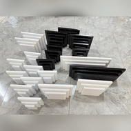 Decorative wooden shelf - altar statue shelf - white and black