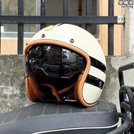 ORZ機車復古安全帽男女半盔巡航3/4盔踏板小牛四季個性3C認證