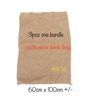 Guni kain sack bag 90% baru 3pcs per bundle gunny bag