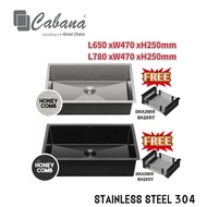 CABANA STAINLESS STEEL 304 HONEYCOMB KITCHEN SINK 650MM/780MM