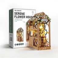 DIY Book Nook Serene Flower House Miniature Dollhouse Kit