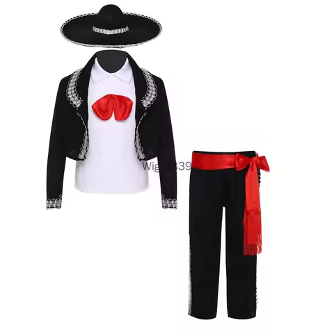 Mexican Costume Boys Kids Adults Traditional Mariachi Amigo Dance Cosplay Costumes Halloween Mexican