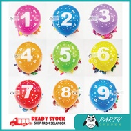 10pcs x Number Balloon / Numeric latex balloon 0,1,2,3,4,5,6,7,8,9