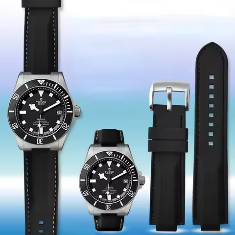 Non-Dust Silicone Watch Strap for Tudor Pelagos 25500tn 25600tn Waterproof Sweat-Proof Soft and Comf