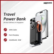 🇸🇬📦【MINHUANG】20000mah CCC Power Bank with Cable - 35W Battery Display Wireless Portable PowerBank Fa