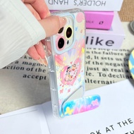 Graffiti Butterfly Crayon Shin chan Mirror Stand Phone Case For samsung s24+ s24plus s23ultra a51 s2