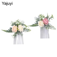 [Yajuyi] Back Flowers Arch Flowers and Ribbons Wedding Flower Aisle Back Floral for
