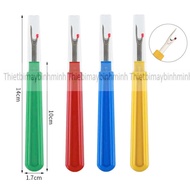 Slitting to remove large plastic thread 14.5cm long used in sewing in garment industry