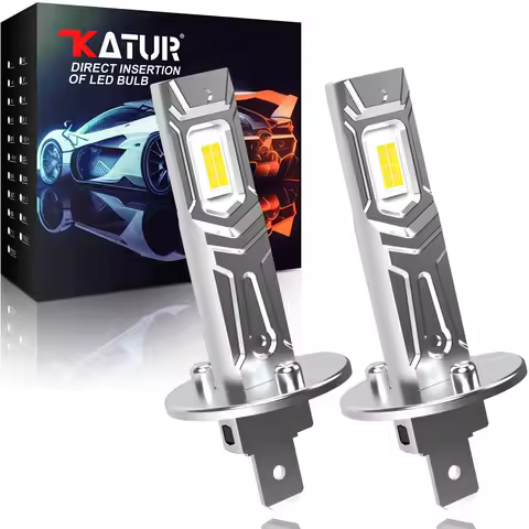 Katur 2Pcs Upgrade H1 LED Headlight Bulb Canbus Nonpolarity for Ford Fiesta Focus MK2 MK3 BMW E90 E3