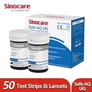 50PCS Sinocare Blood Glucose Test Strips for Safe AQ UG Blood Glucose Meter Uric Acid Test Kit only