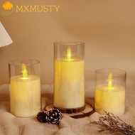 MXMUSTY LED Flameless Candles Light, Romantic Acrylic Candles Lamp, Creative Flickering Battery Operated with 3D Flame Night Light Festival Celebration