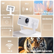 Projektor 1080P Berputar 360 Darjah dengan Tayangan Dinding Pendirian Projektor Parti Rumah 4K Proje