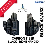 Bluetac IWB Carbon Fiber Look Kydex Holster w/ Hook (Claw) for Glock 43/43x  Right & Left Handed