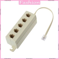 NAV RJ11 6P4C Male Plug to 5 x 6P4C Female Outlet Adapter Splitter for Telephones Fax Machines Modem