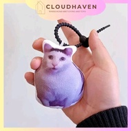 [Ready Stock] 🇲🇾 Huh cat keychain with sound cat meme huh cat recording keychain funny cat memes