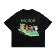 Vintage Aesthetic MOCCA T-Shirt Cute Indie Animal Dance Unisex Men'skaos band Combed CottonWanita - 