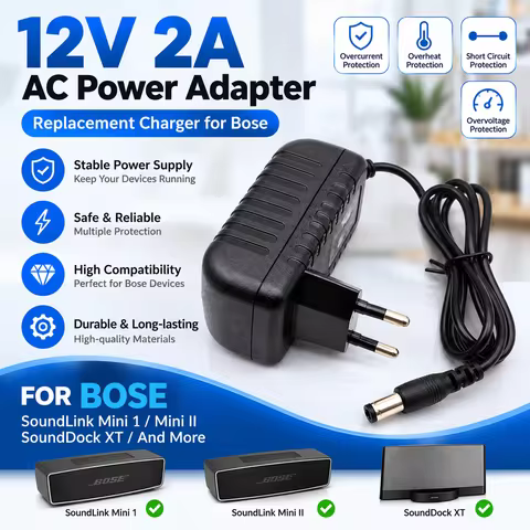 12V 2A AC Adapter Replacement Charger for Bose SoundLink Mini 1 Mini II Old Version Replace 12V 0.83