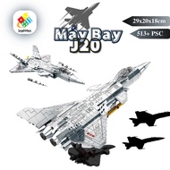 J20 Raptor Fighter Plane Assembly Model - 513 Smart Piece Stealth Plane for Boys