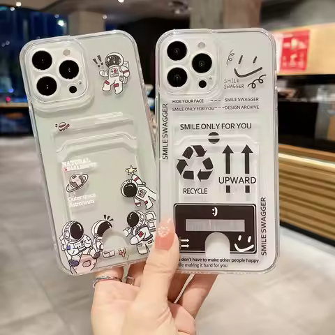 Astronauts Card Holder Bag Phone Case For HUawei Nova 11 Y61 Y70 Plus Y90 8i 7i 3i 5T 4E 9 9SE P Sma
