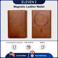 eleven2 Premium Magnetic Leather Card Wallet Trifold Card Holder Wallet Case Pouch With Strong Magne