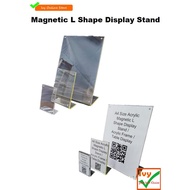 Stand Display Bentuk Akrilik L (Acrylic Magnetic L Shape Display Stand )