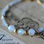 月光舞曲。月光石 海藍寶 14K包金 天然石/水晶 手鍊/手鐲