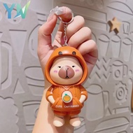 GANTUNGAN Cute Capybara Keychain 3 Face Swap Cute Capybara Accessories/