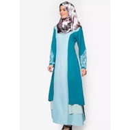 Sara Fashion Muslimah layer jubah dress ( blue )