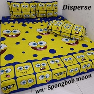 KATUN PREMIUM COTTON RUBBER BEDSHEET 100/120/160/180/200 SPONGEBOB MOON SPONGE BOB MOTIF .wg