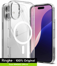 Ringke ฟิวชั่นแม่เหล็กสามารถใส่ได้กับ iPhone 16เคส [แม่เหล็กแรง] ด้านหลังแข็งใส TPU นุ่มกันกระแทก Bu