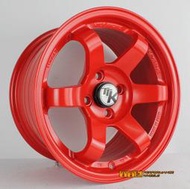 【中清路輪胎旗艦店】HellaFlush 海拉風 類RAYS TE37 15吋 4X100 8J ET25 紅