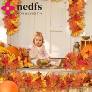 NEDFS Red Autumn Maple Leaves, Creative 1.7m Artificial Maple Garland, Hanging Vine Realistic Silk M
