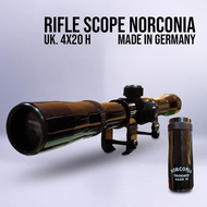 Ready Rifle Scope Teropong Norconia 4X20 Hitam Original Telescope