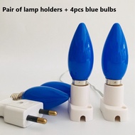 Pair of lamp holders 4inch /Electric Candle Light LED Bulb 4PCS E14 for your Home Altar