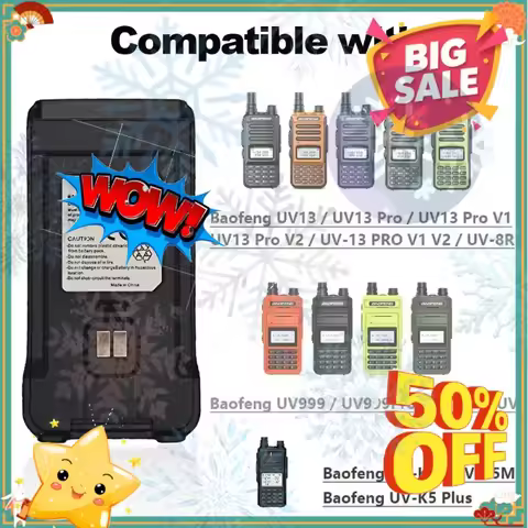 SWZY For BAOFENG Walkie Talkie Battery BL-13UV 1500mAh DC7.4V for BF-UV13 UV-13Pro UV5R P15UV Two Wa