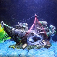 Pirate Ship Aquarium Fish Tank Decoration Ship Hiding House Decoration Landscaping Sinking Ship Land