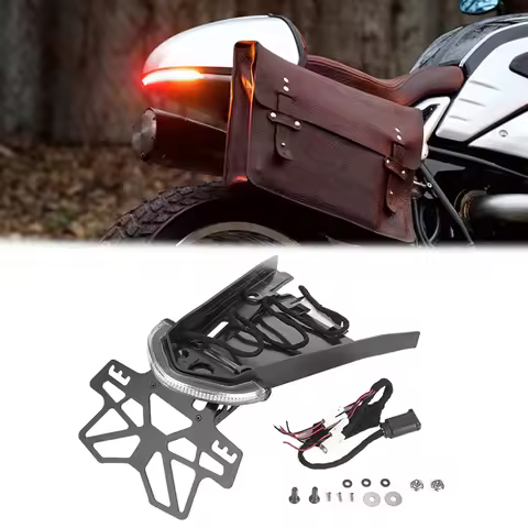 Motorcycle New R nine T nineT License Plate Holder Tail Mount with LED Turn Signal Light For BMW R N
