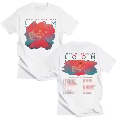Imagine Dragons Band Loom Tour 2025 New TShirts Men Women Fashion Hip Hop Retro T-shirt Cotton Loose